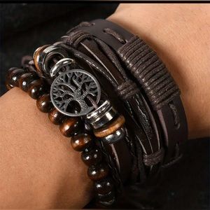 Unisex Tree of Life Bracelet Set